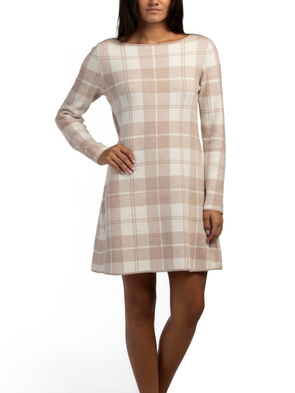 $220 Tahari Dress Faux Wool NWT Size S Windowpanes Stretchable